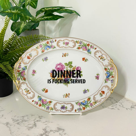 Dinner Has Been Served Vintage Platter
