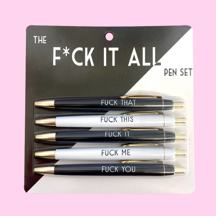 Sweary F*ck Pens Set Of 5 Multicolor Pens