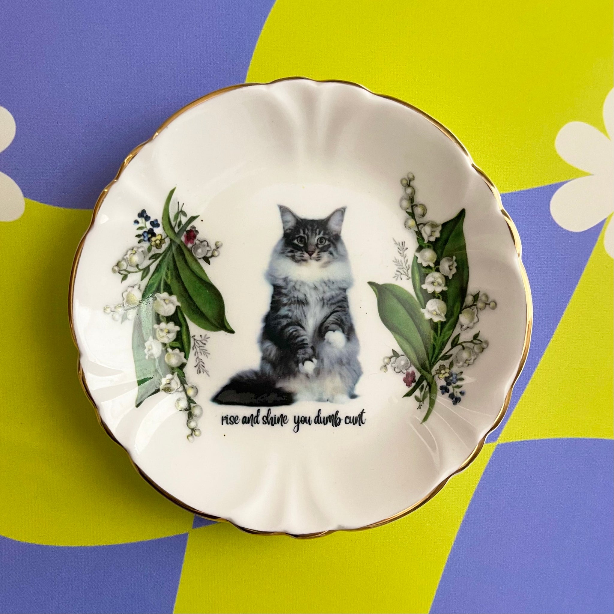 Rise And Shine You Dumb C*nt Vintage Dish