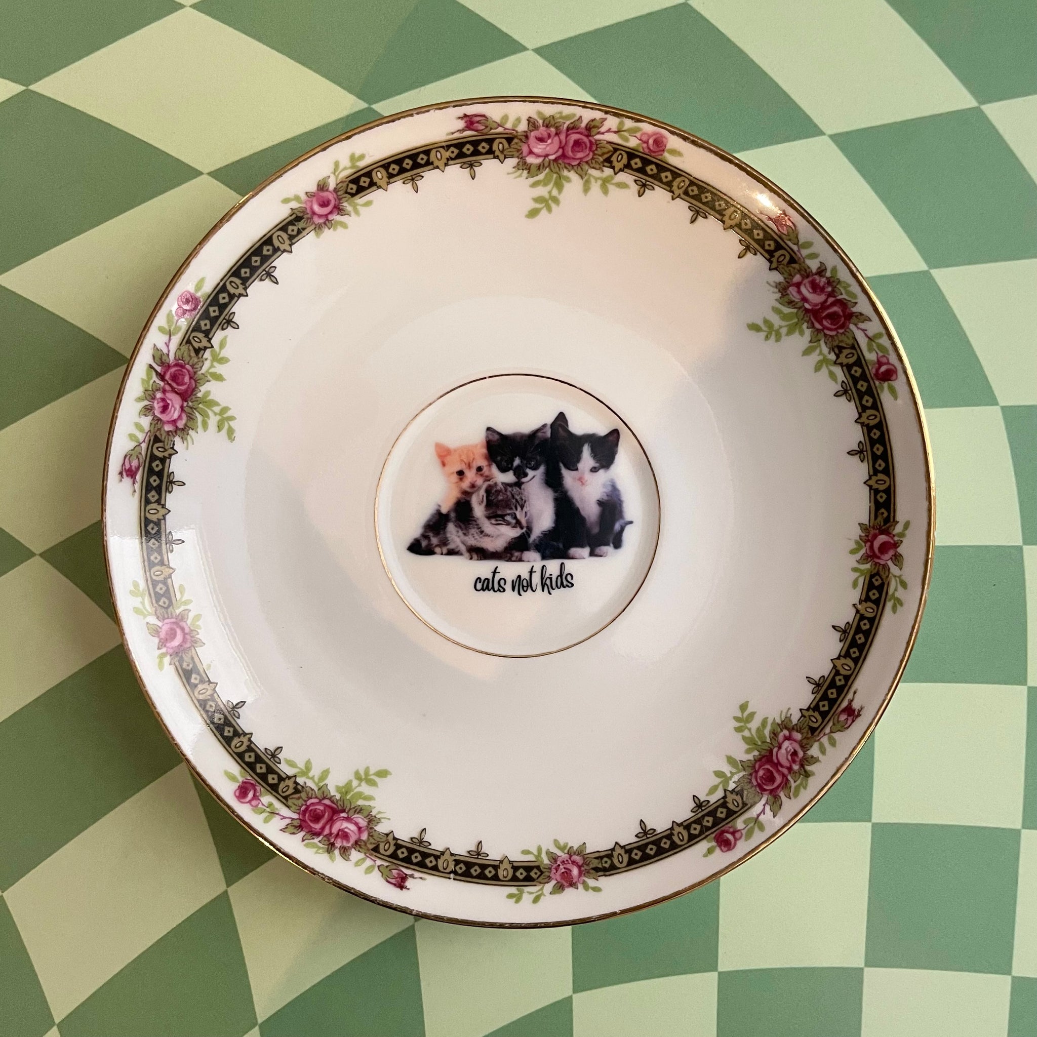 Cats Not Kids Vintage Dish