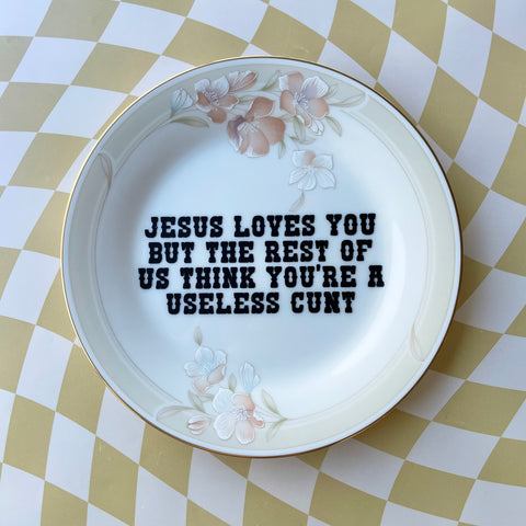 Jesus Loves You Vintage Plate