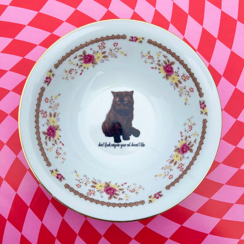 Don't F*ck Anyone Your Cat Doesn't Like Vintage Bowl