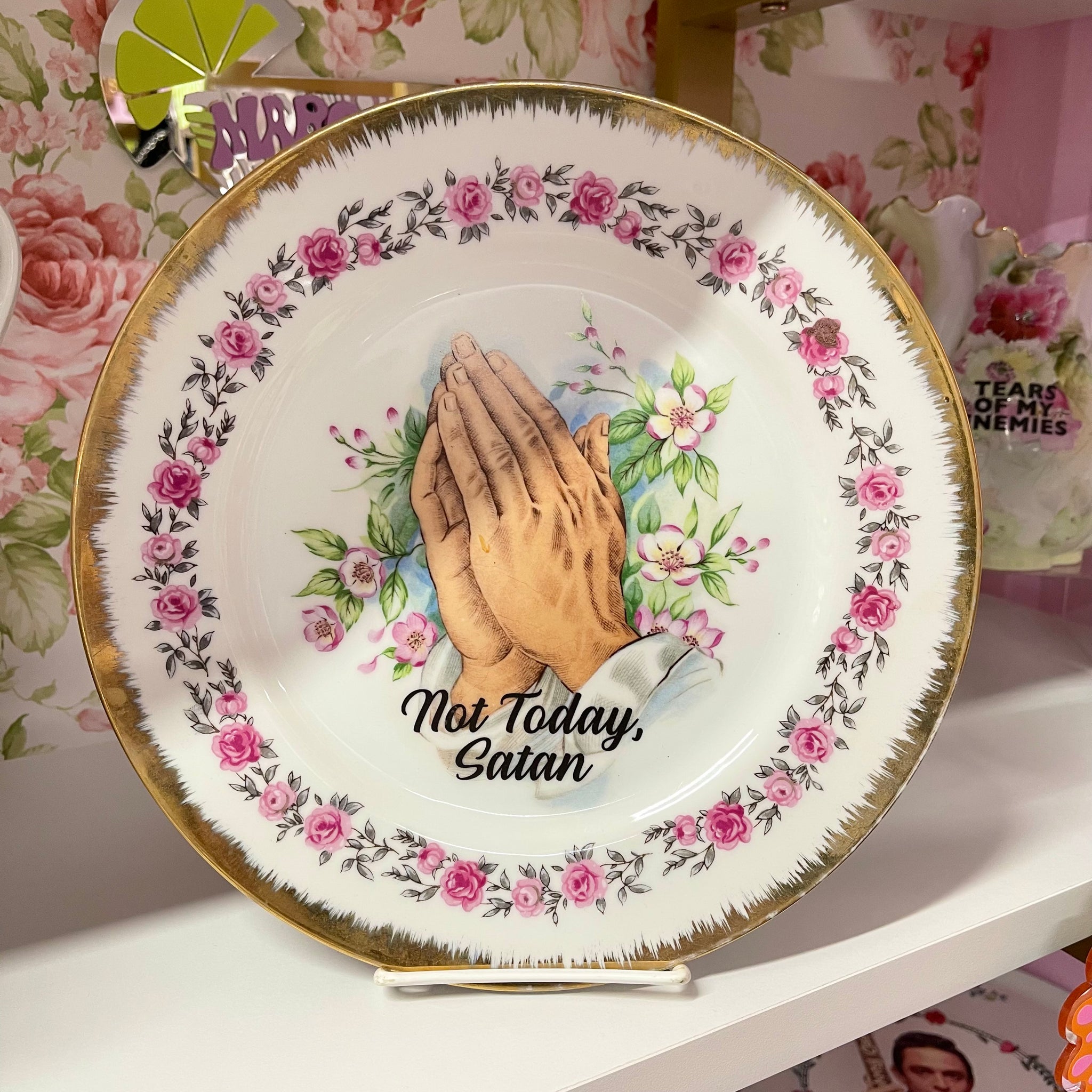 Not Today Satan Vintage Plate