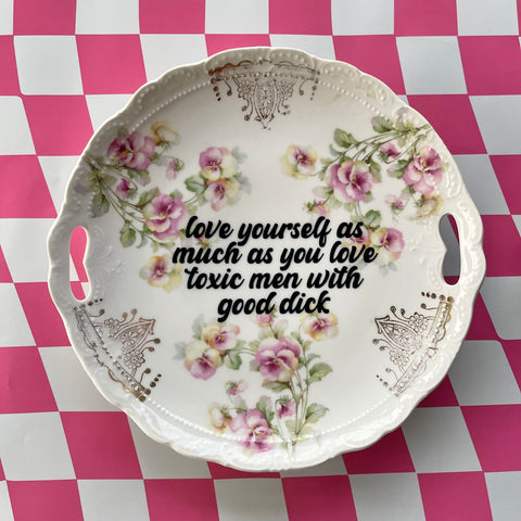 Love Yourself Vintage Plate