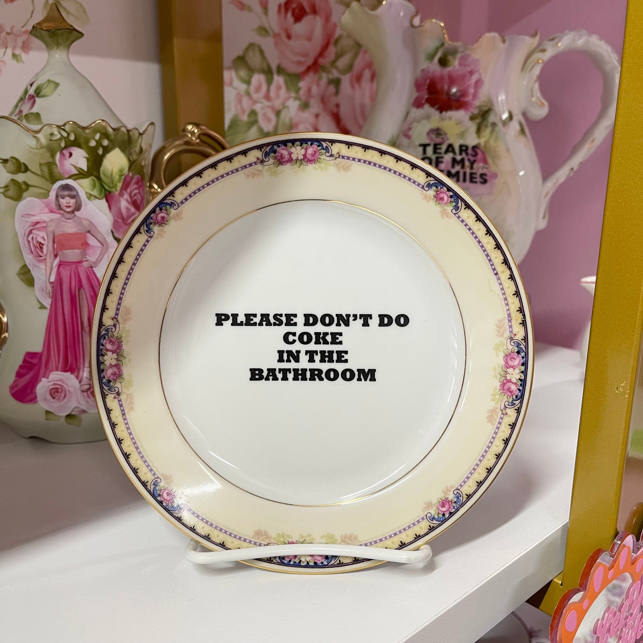 Please Don't Do Coke Vintage Plate