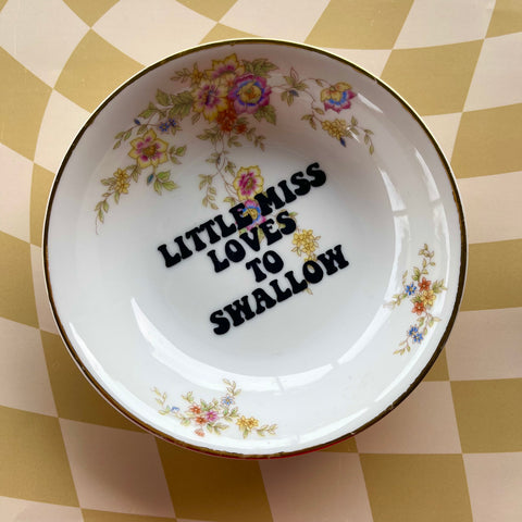 Little Miss Loves To Sw*llow Vintage Mini Bowl