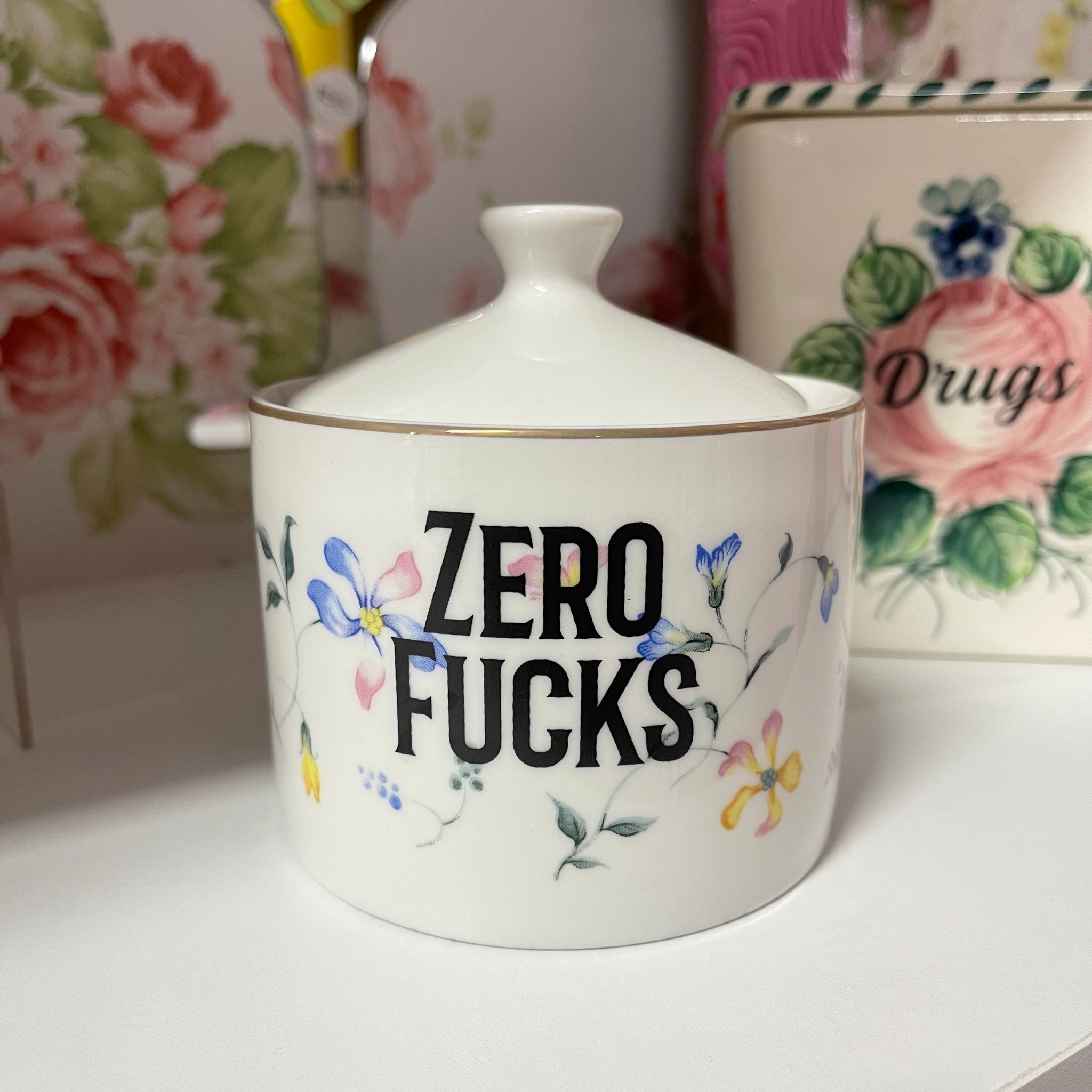 Zero F*cks Vintage Sugar/Stash Bowl