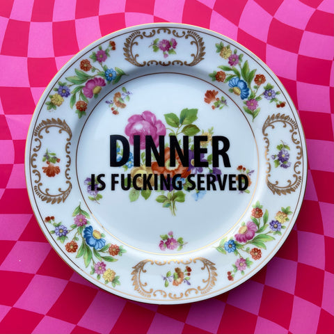 Dinner Is Served Vintage Plate