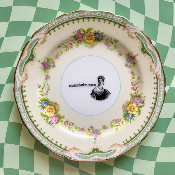 Masturb*tion Queen Vintage Plate