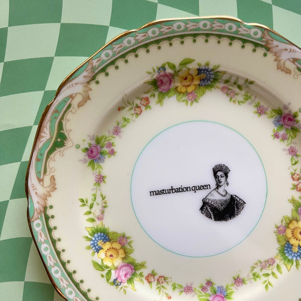 Masturb*tion Queen Vintage Plate