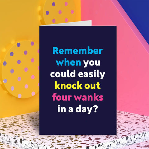 Knock Out Four Wanks Greeting Card