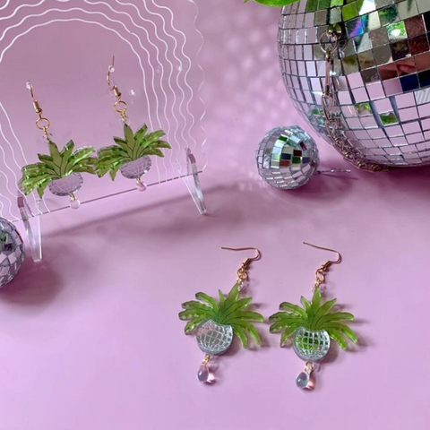 Disco Ball Planter Earrings