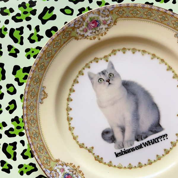 Lesbians Eat What? Vintage Plate