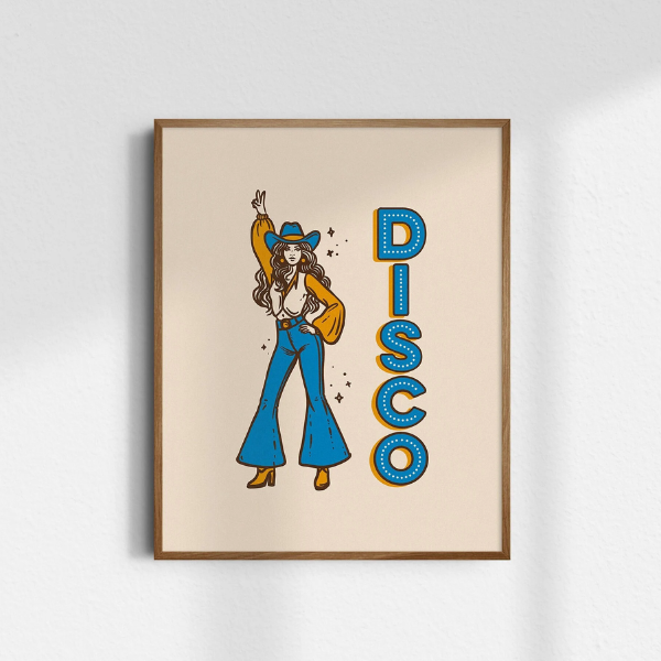 Disco Cowgirl Mini Print