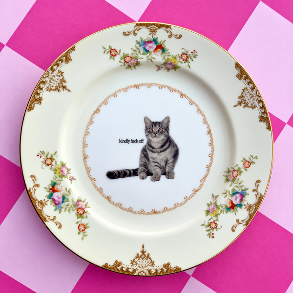 Kindy F Off Vintage Plate 6.5"