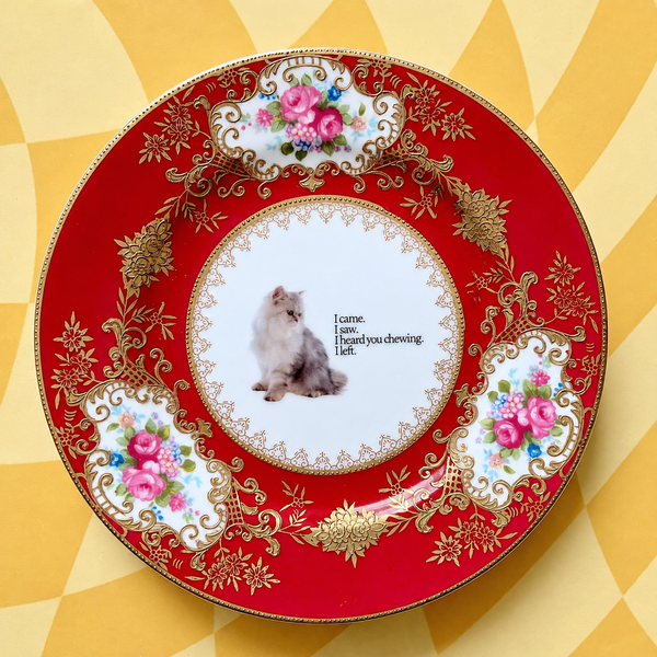 I Came I Saw I Heard You Chewing Vintage Plate 6.25"