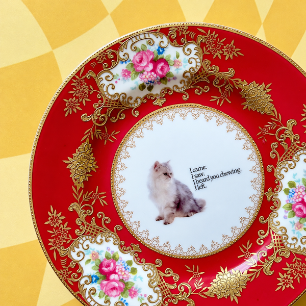 I Came I Saw I Heard You Chewing Vintage Plate 6.25"