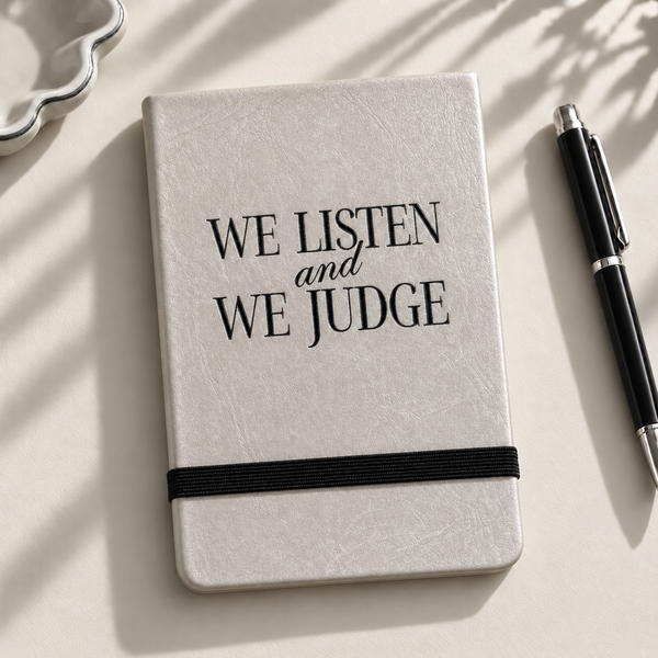 We Listen And We Judge Pocket Journal