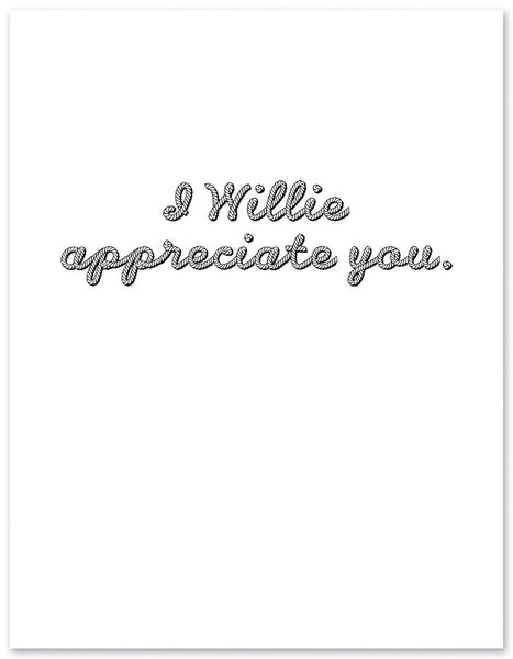 Thank You Willie Greeting Card