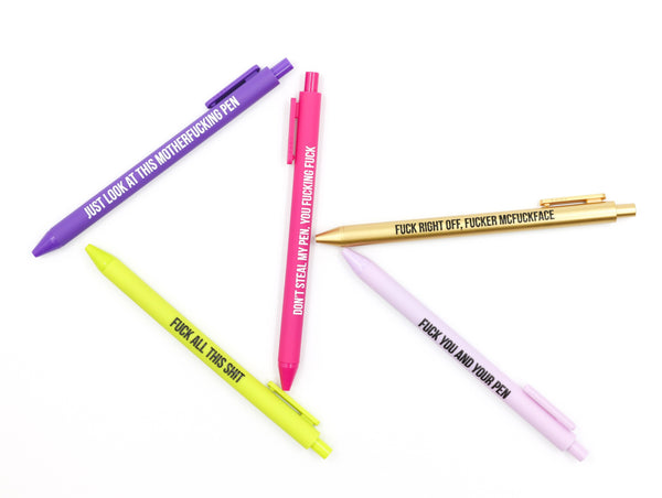 Sweary F*ck Pens Set Of 5 Multicolor Pens