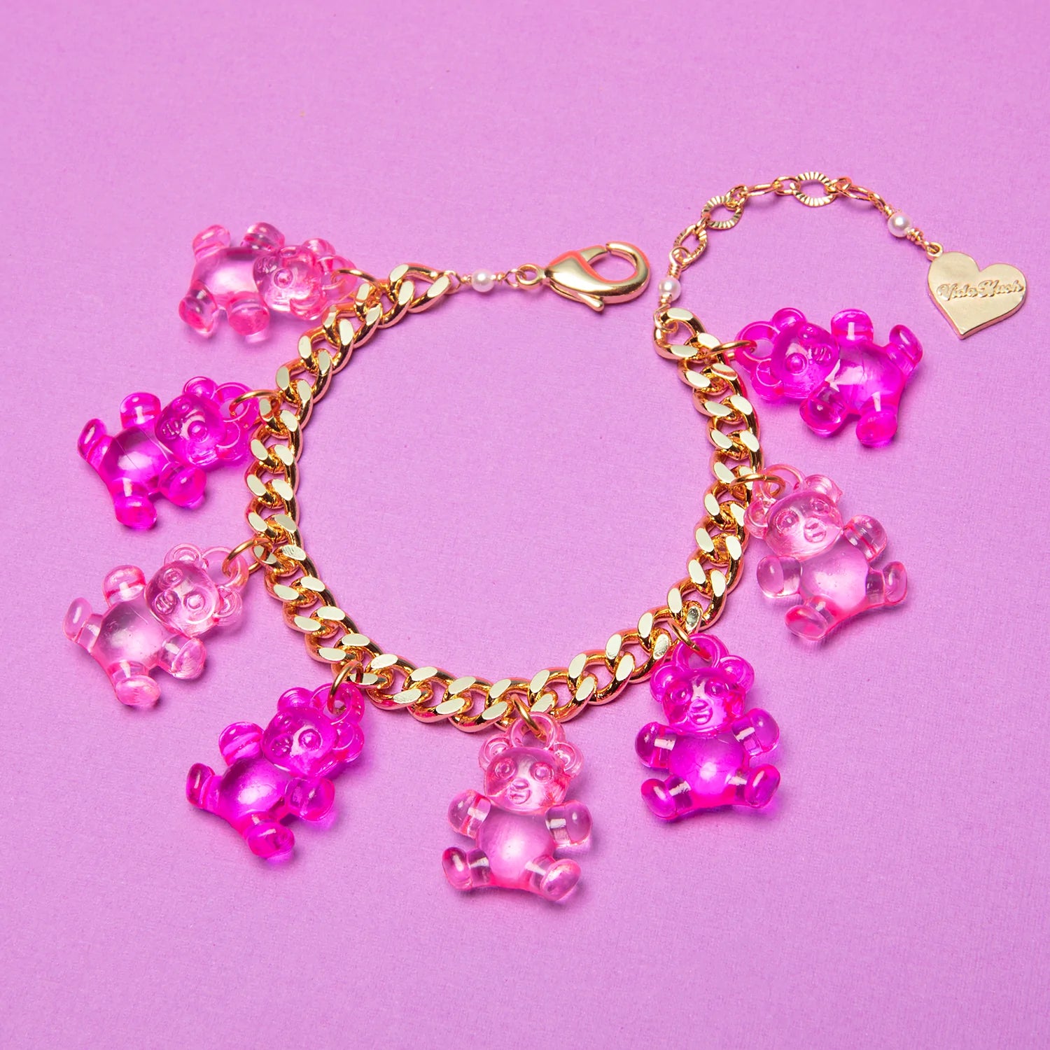 Crystal Clear Gummy Bear Anklet (Pink Ombre)