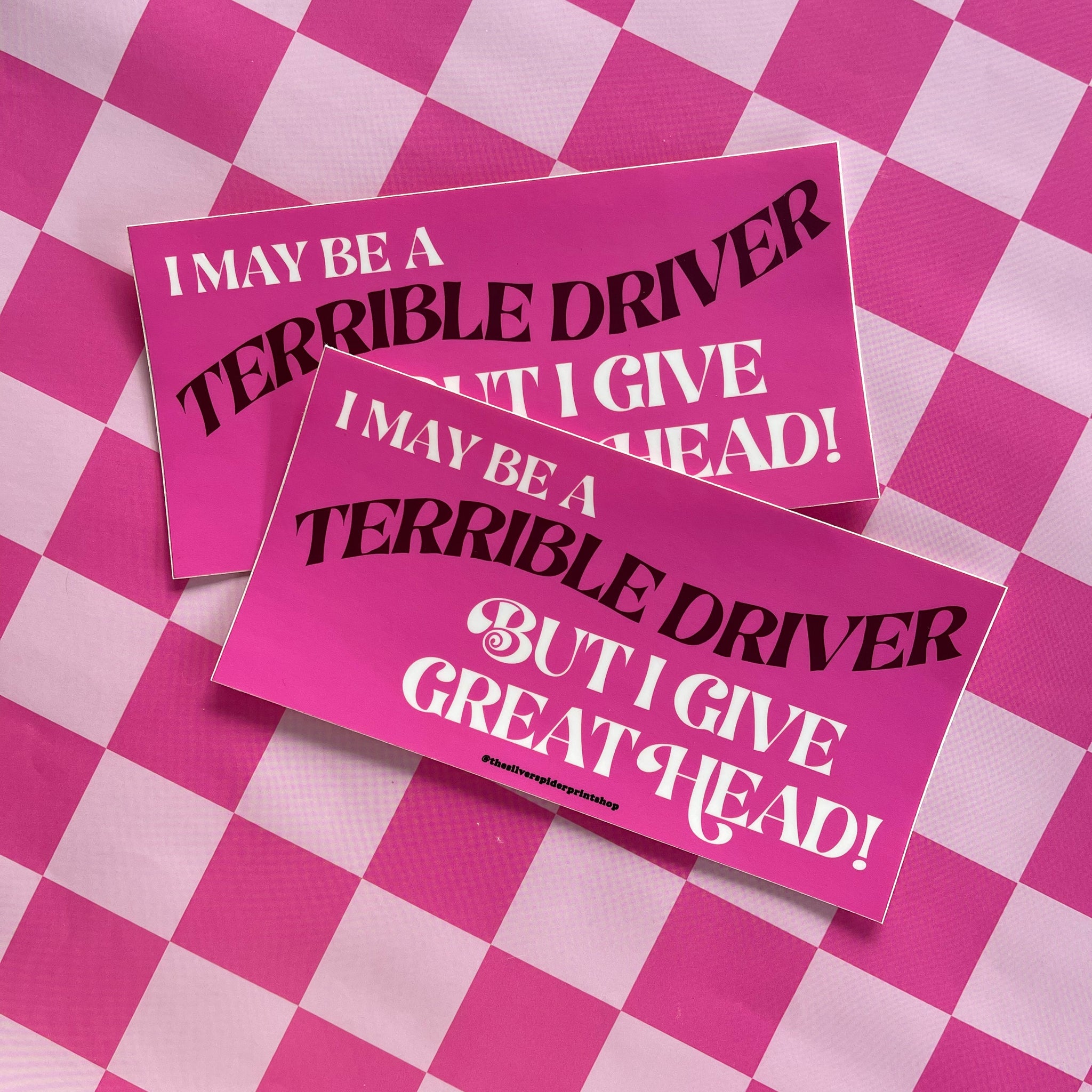 I May Be A Terrible Driver Bumper Sticker