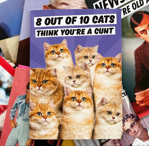8 Out Of 10 Cats Greeting Card