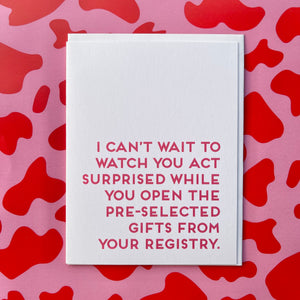 Pre-selected Wedding Gifts Greeting Card