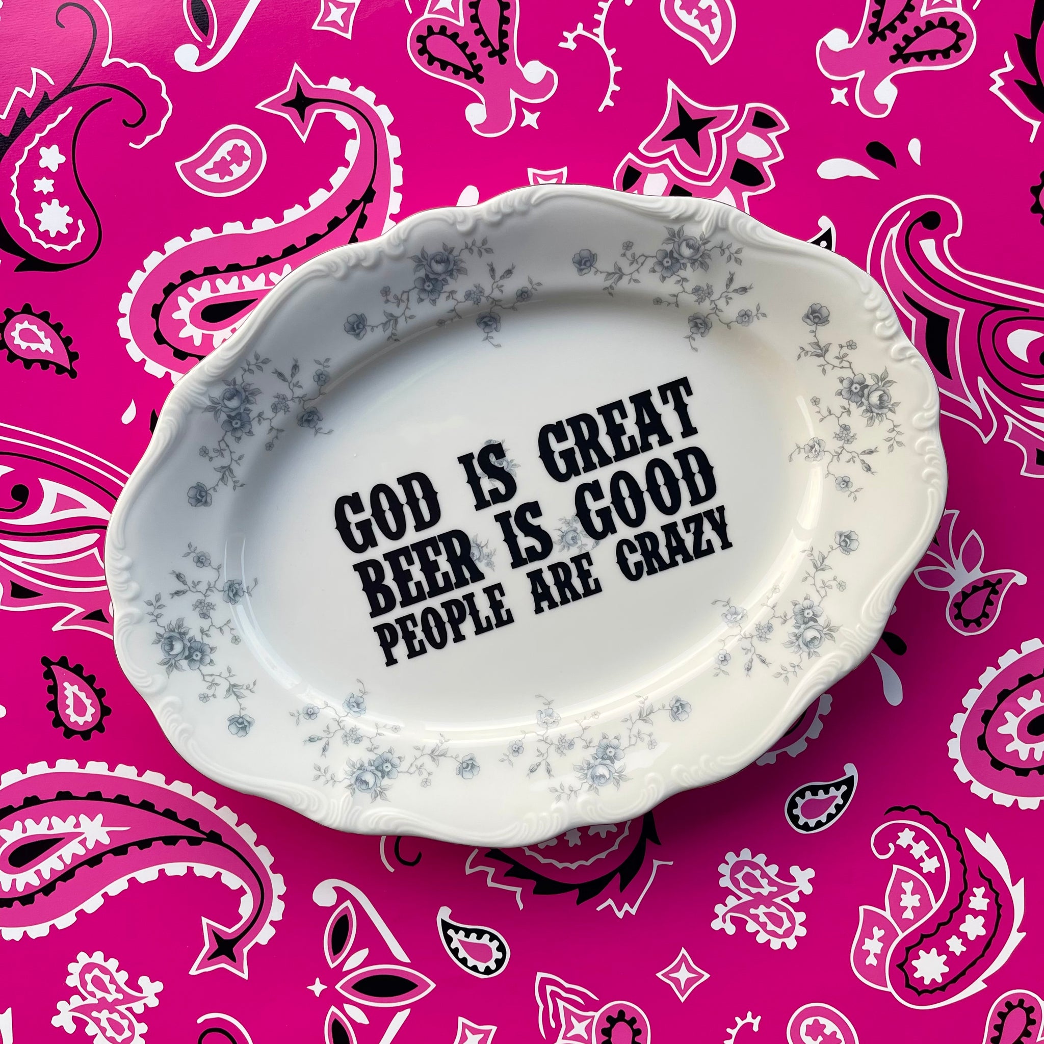 God Is Great Vintage Platter