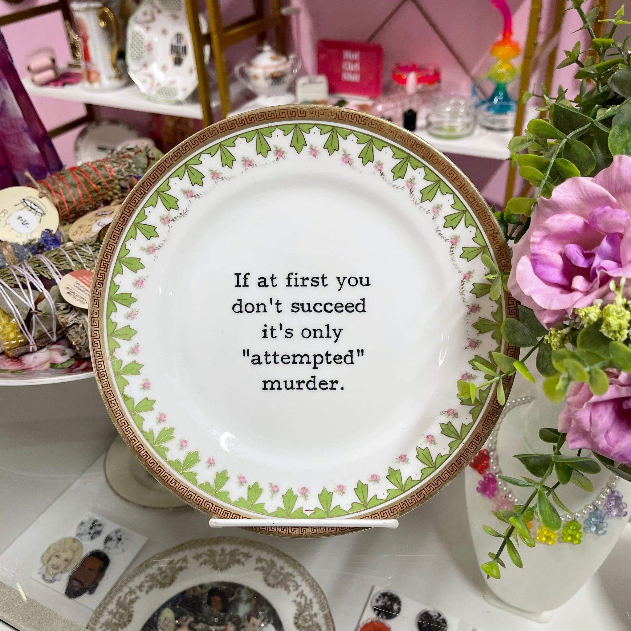 If At First You Don't Succeed Vintage Plate