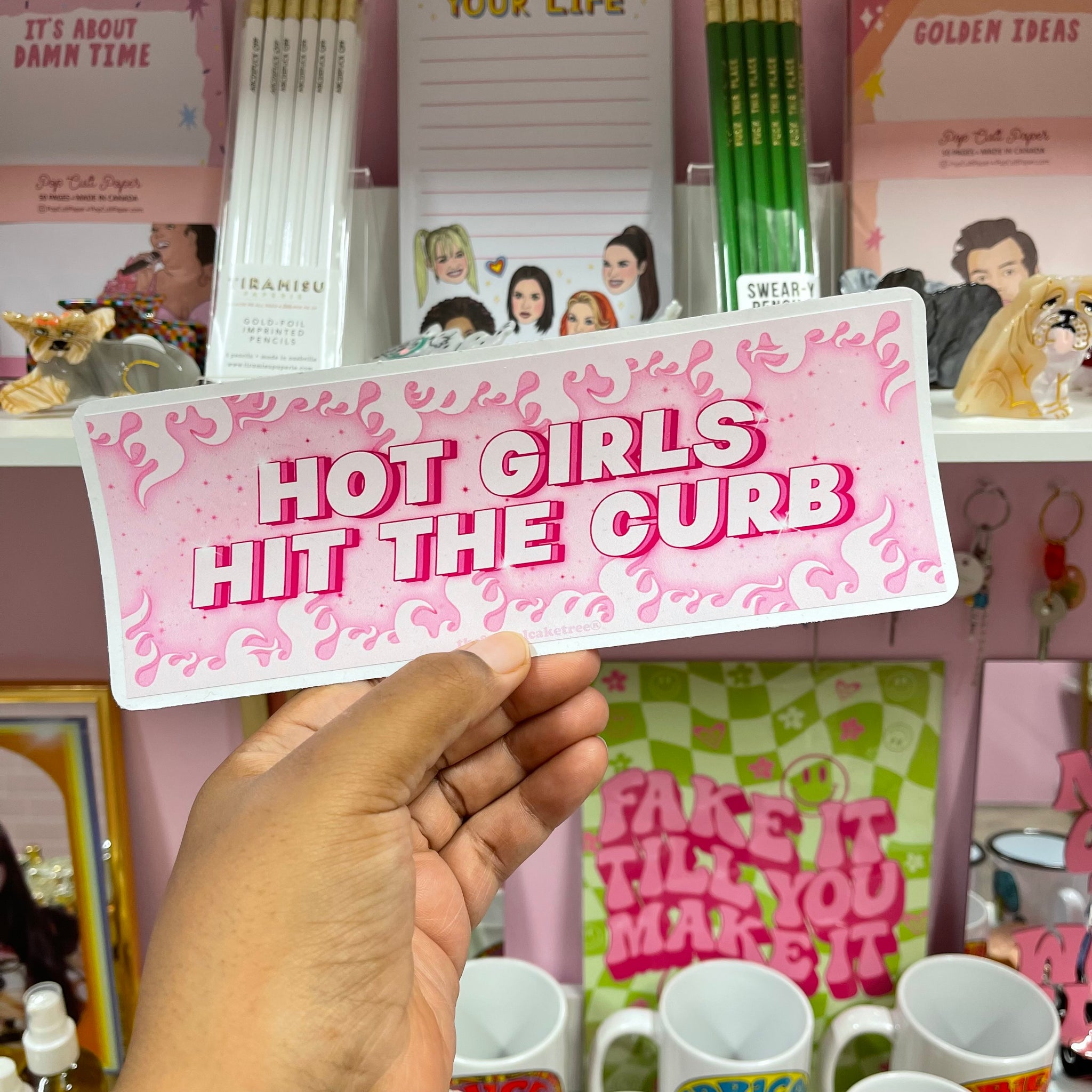 Hot Girls Hit The Curb Bumper Sticker