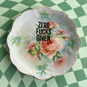 Zero F's Given Vintage Plate