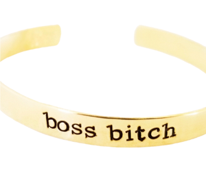 Boss Bitch Stamped Cuff Bracelet