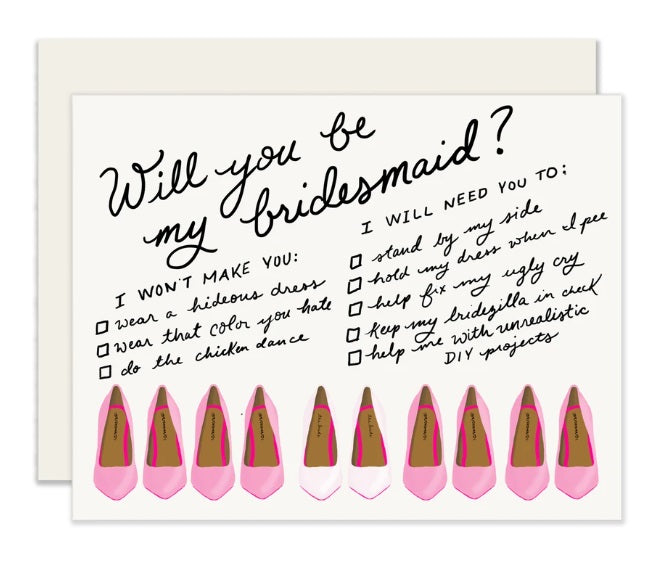 Bridesmaid Shoes Greeting Card