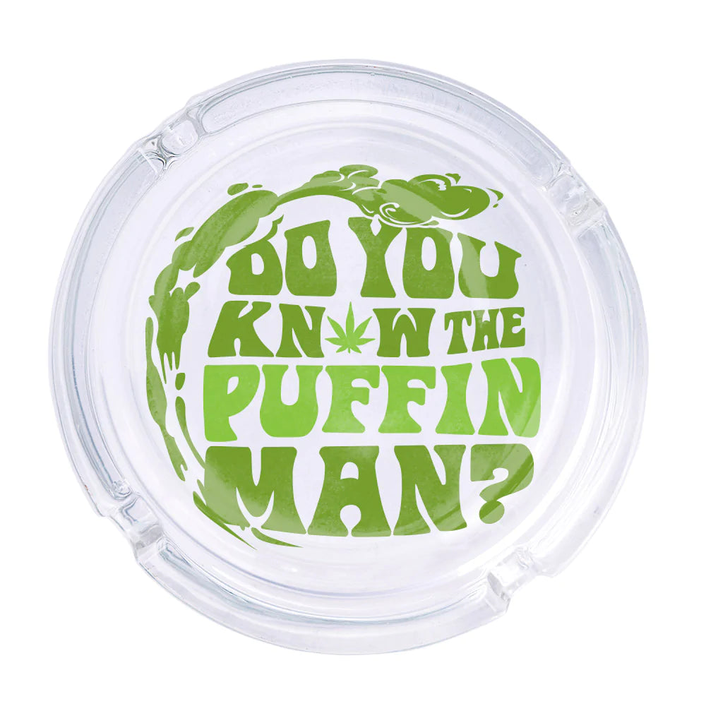 Do You Know The Puffin Man Glass Ashtray