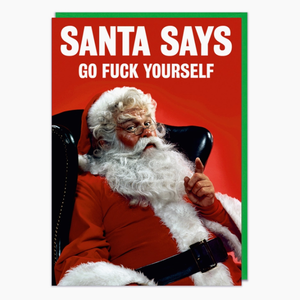 Santa Says Go F Yourself Christmas Greeting Card