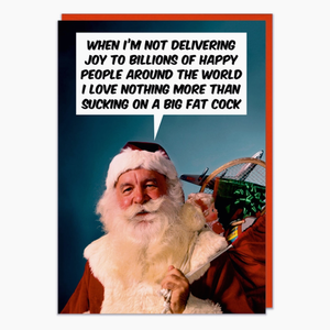 Sucking Santa Christmas Greeting Card
