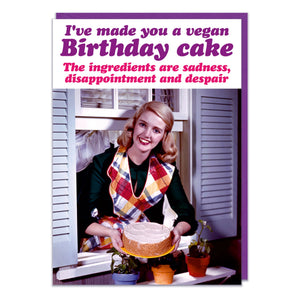 Vegan Birthday Cake Greeting Card